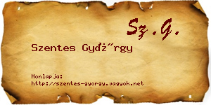 Szentes György névjegykártya