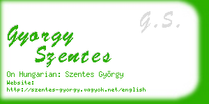 gyorgy szentes business card